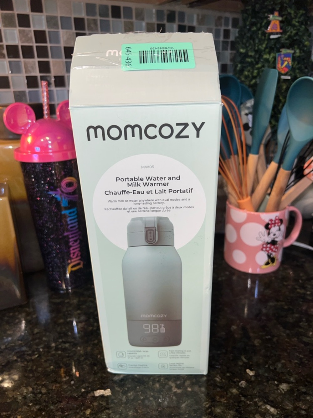 Brand new inbox Momcozy portable water and milk warmer 17oz - purple